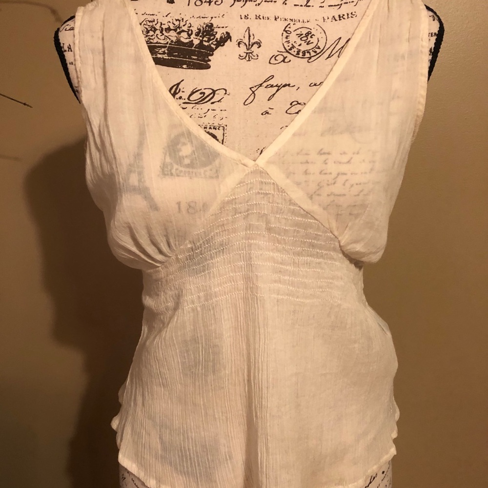 Tommy Hilfiger cotton double v-neck sleeveless top